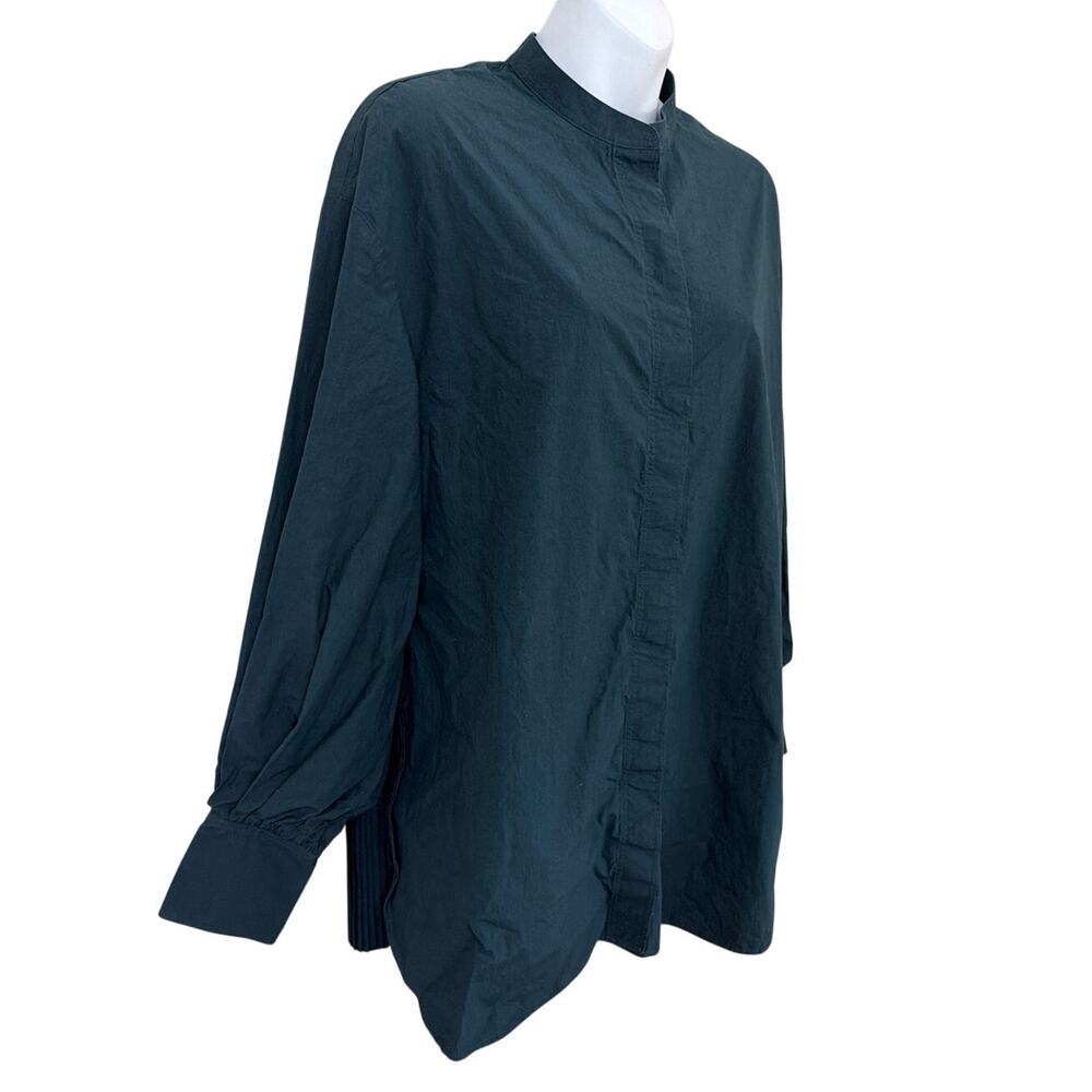 Cos Collarless Pleated Back Hidden Placket Balloo… - image 2